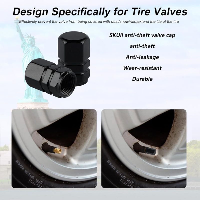 Alpmosn Aluminum Tire Stem Valve Caps Wheel Valve Covers Car Dustproof Tire Cap Cover Accessories - Image 4