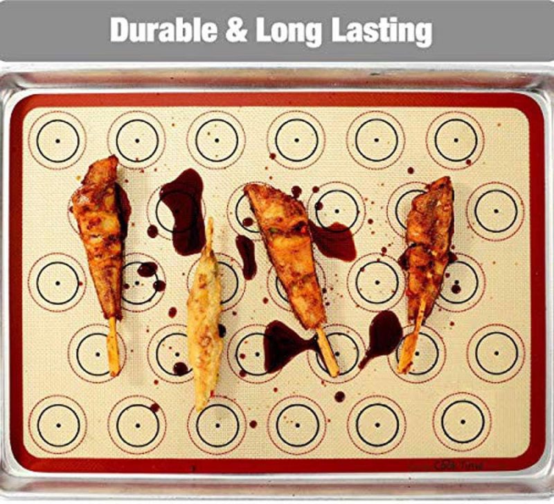Macaron Silicone Baking Mat - Set Of 2 Non Stick Silicon Macaroon Baking Sheet Cookie Liner(Bpa Free/Reusable/Half Sheet) - Image 4