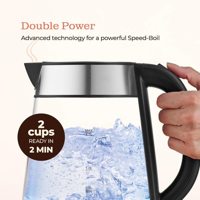 Speed-Boil Electric Kettle For Coffee & Tea - 1.7L Water Boiler 1500W - Image 4