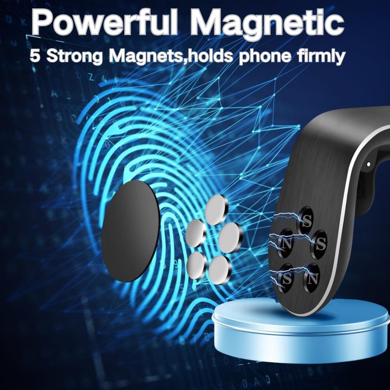 2-Pack Strong Magnetic Car Phone Holder - 360° Rotatable L-Shape Air Vent/Dashboard Mount For Iphone - Image 6