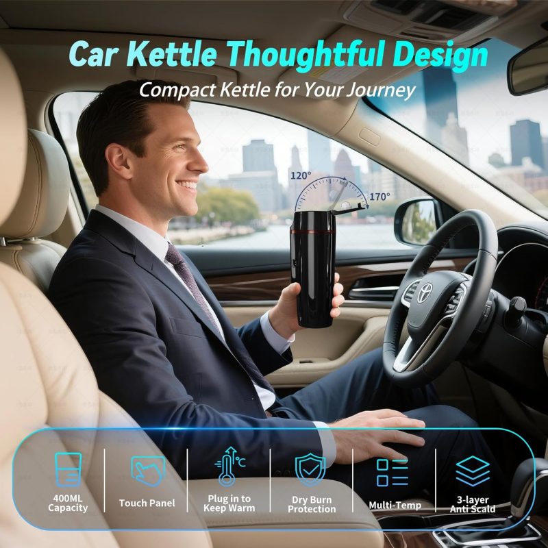 Car Electric Kettle For Travel : Fvpe 12V/24V Small Electric Water Kettle - Image 2