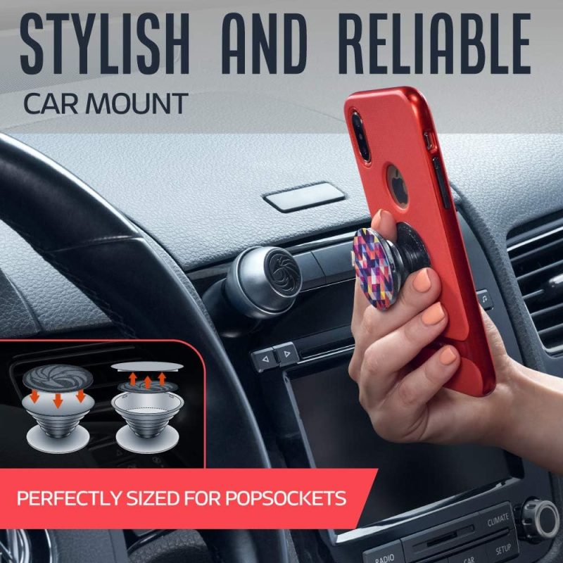 Universal Car Phone Mount Magnetic - All-Metal Iphone Car Mount For Any Smartphone Or Gps - Truly One-Handed Cell Phone Holder For Car Dashboard - Image 5