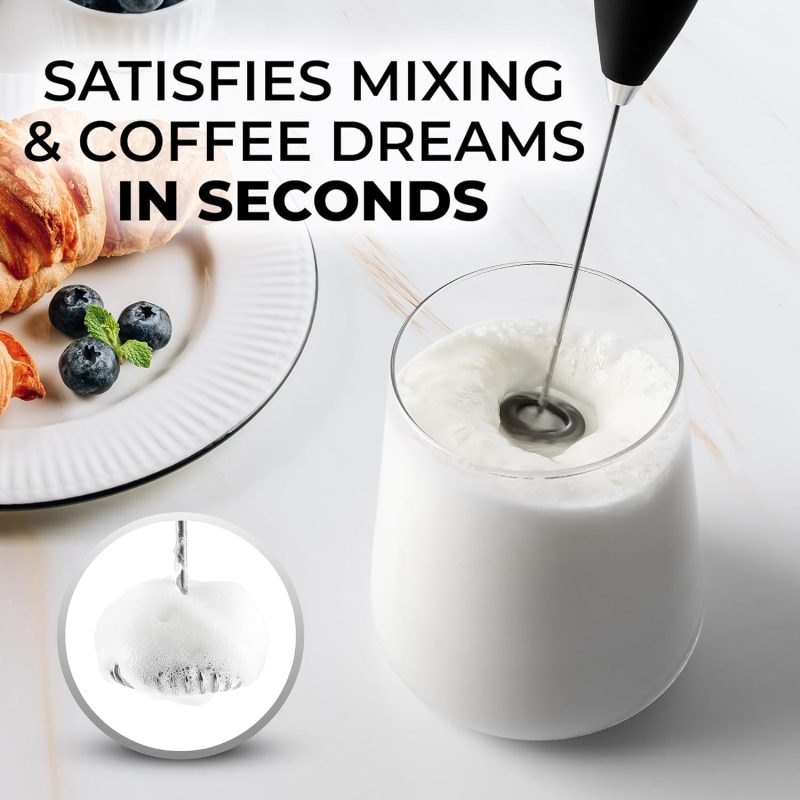 Zulay Kitchen Handheld Milk Frother With Duracell Aa Batteries – Ultra Fast Electric Mixer & Foam Maker - Image 2