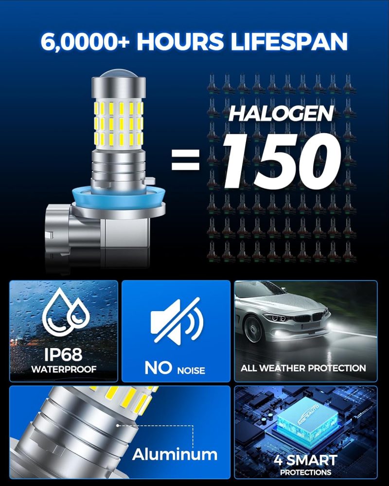 Marsauto H11 H8 Led Fog Light Bulbs Or Drl - Image 6