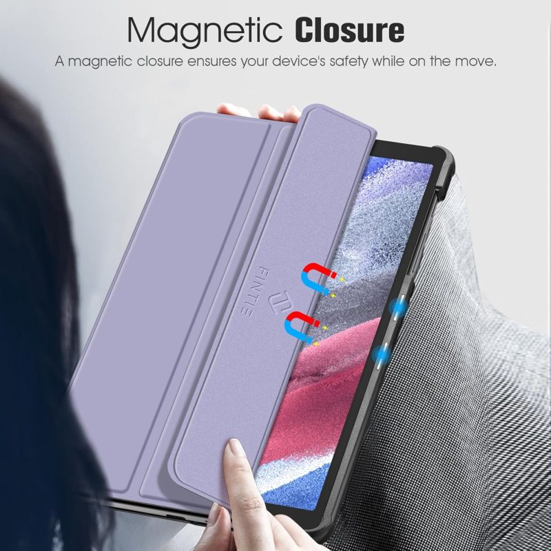 2021 Fintie Slim Case for Samsung Galaxy Tab A7 Lite 8.7 Inch 2021 Model (SM-T220/T225/T227) Ultra Thin Lightweight Hard Back Shell Tri-Fold Stand Cover Lilac Purple - Image 5