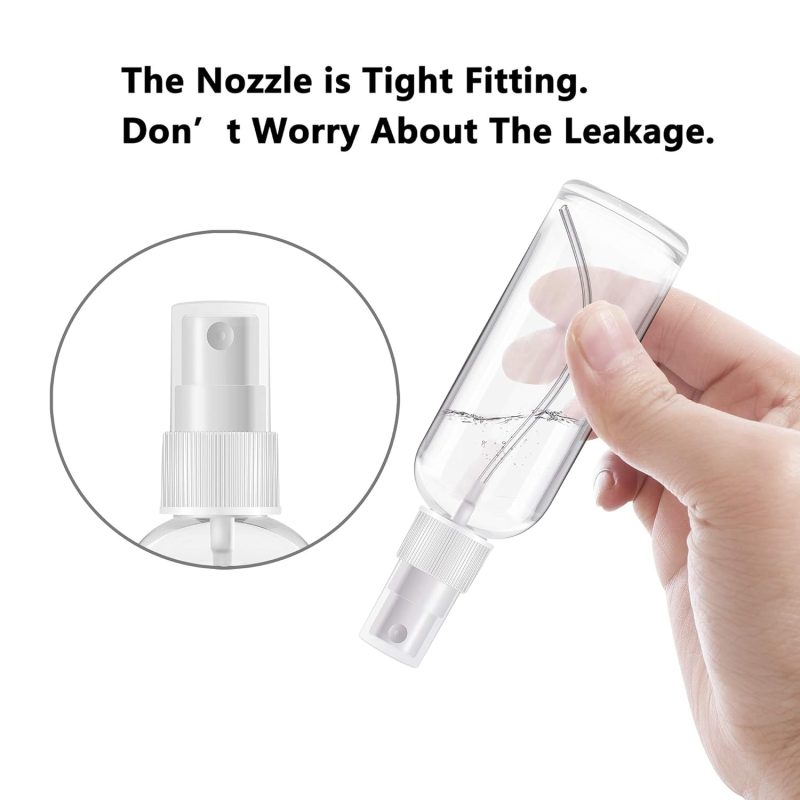 Zerofire 2 Pack Spray Bottles 1Oz Clear Plastic Empty Refillable Mini Spritzer For Travel - Image 3