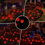 Outdoor Halloween Decorations Solar Spooky Lights-12Led Scary Eyeballs Swaying Firefly Light With Magic Party Garden Decor,Solar Halloween Path Lights for Grave Cemetery,Ghost Decor 2Pack Orange - Image 3