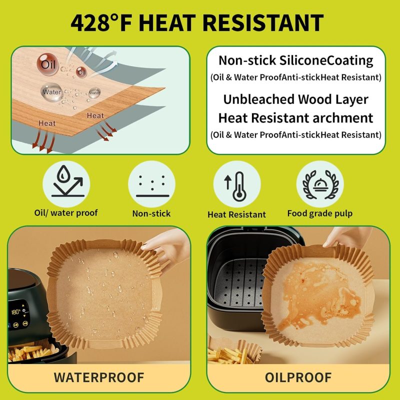 100 Pcs Air Fryer Disposable Paper Liners - Image 4