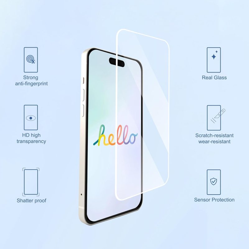Ailun 3 Pack Screen Protector for iPhone 17 Pro Max [6.9 inch] + 3 Pack Camera Lens Protector with Installation Frame,Dynamic Island Compatible,Case Friendly[Not for iPhone 17/17 Pro/iPhone Air] - Image 2