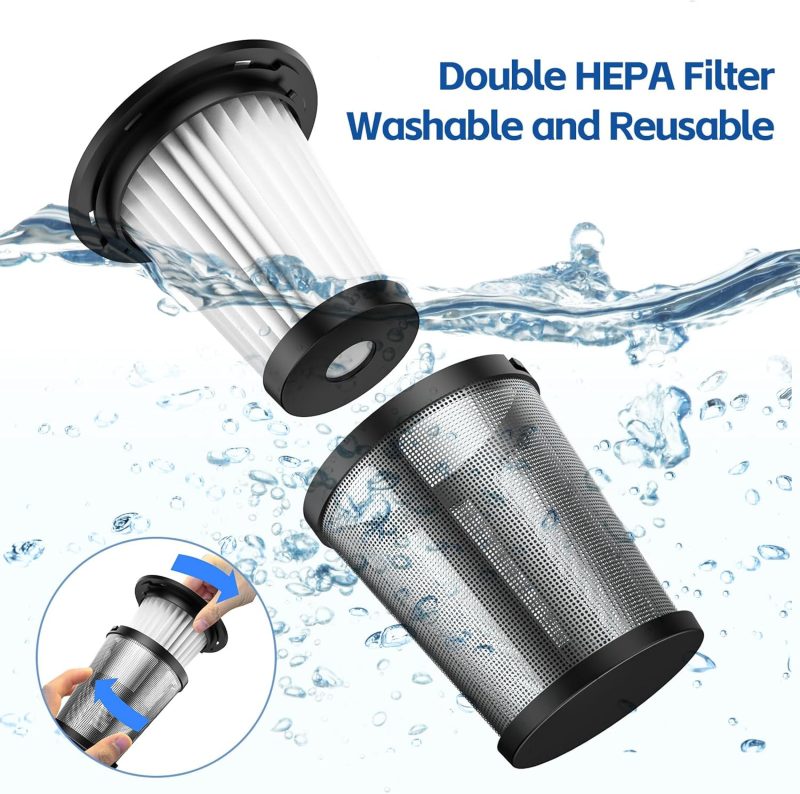 Handheld Car Vacuum Cleaner Cordless: 9500Pa Powerful Suction Portable Lightweight Hand Held Vacuum - Large Capacity Battery Last Long Wireless Mini Vacuum With Led Light For Home Office Cleaning - Image 4