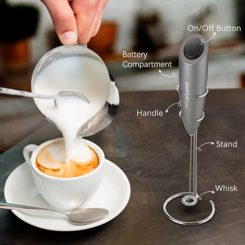Simpletaste Milk Frother Handheld Battery Operated Electric Foam Maker - Image 4