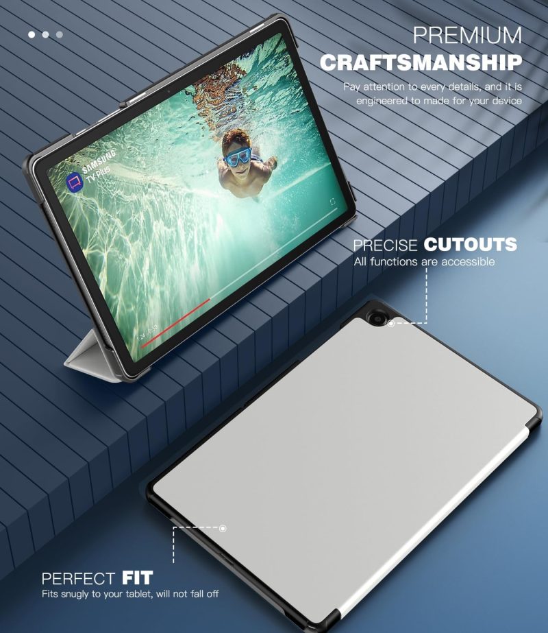 2023 TiMOVO Case for Samsung Galaxy Tab A9+/A9 Plus 11 Inch 2023 Slim Lightweight Stand Hard Back Shell Protective Cover for Galaxy Tab A9+ Tablet SM-X210/X216/X218 Auto Wake/Sleep Apricot Gray - Image 4