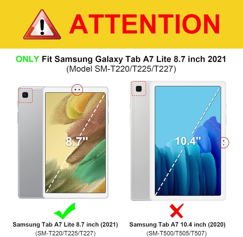 2021 Fintie Slim Case for Samsung Galaxy Tab A7 Lite 8.7 Inch 2021 Model (SM-T220/T225/T227) Ultra Thin Lightweight Hard Back Shell Tri-Fold Stand Cover Blooming Hibiscus - Image 2