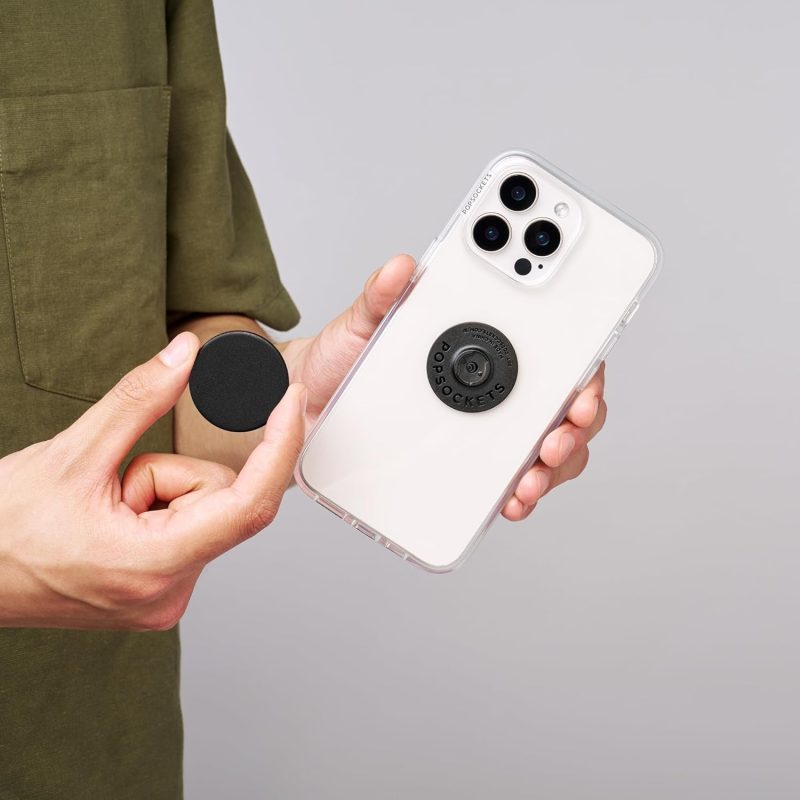 ​​​​PopSockets Phone Grip with Expanding Kickstand, Adhesive Grip - Black - Image 6