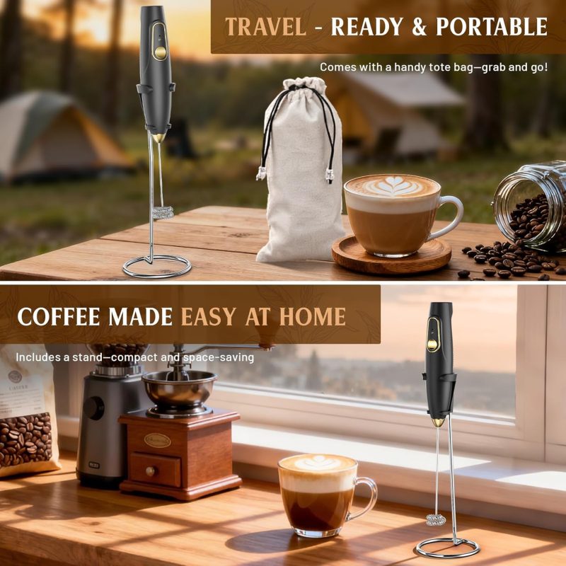Rechargeable Milk Frother Wand With Stand - Image 4