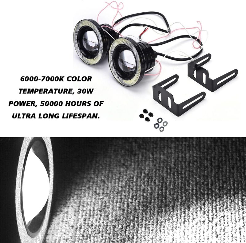 Angel Eye Fog Lights Led Halo Ring Drl Headlights - Image 2