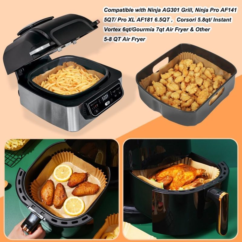 Bykitchen Air Fryer Sheets Liners For Ninja Ag301 Grill - Image 3
