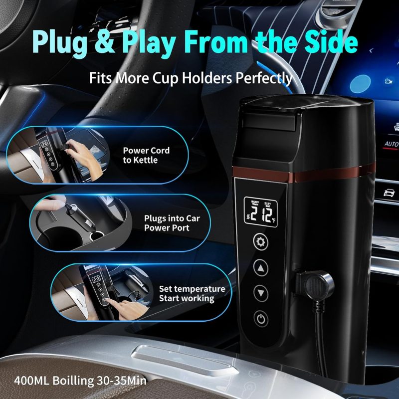 Car Electric Kettle For Travel : Fvpe 12V/24V Small Electric Water Kettle - Image 3