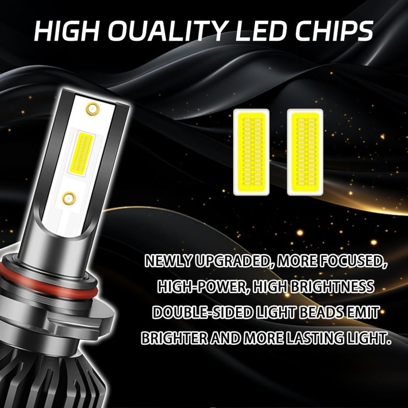 9006 Light Bulbs Compatible For 2006-2015 Toyota Rav4 Super Brightness 6000K Car Front Led Headlight With Built-In Driver - Image 5