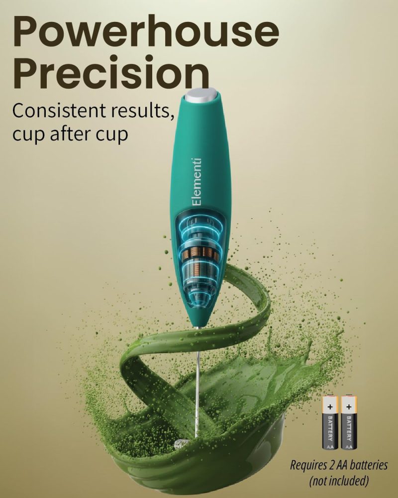 Elementi Matcha Whisk & Frother Set - Powerful Electric Matcha Mixer For Powder - Image 3