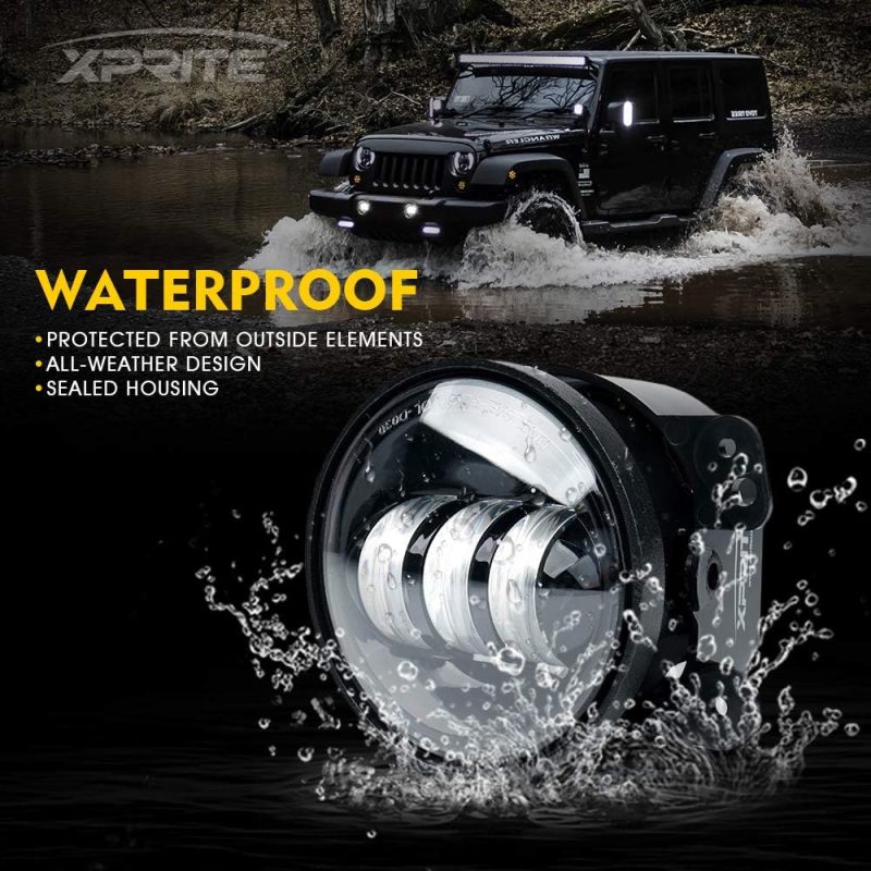 Xprite 4-Inch Led Fog Lights 60W High-Intensity Off-Road Fog Lamp For Driving - Image 5