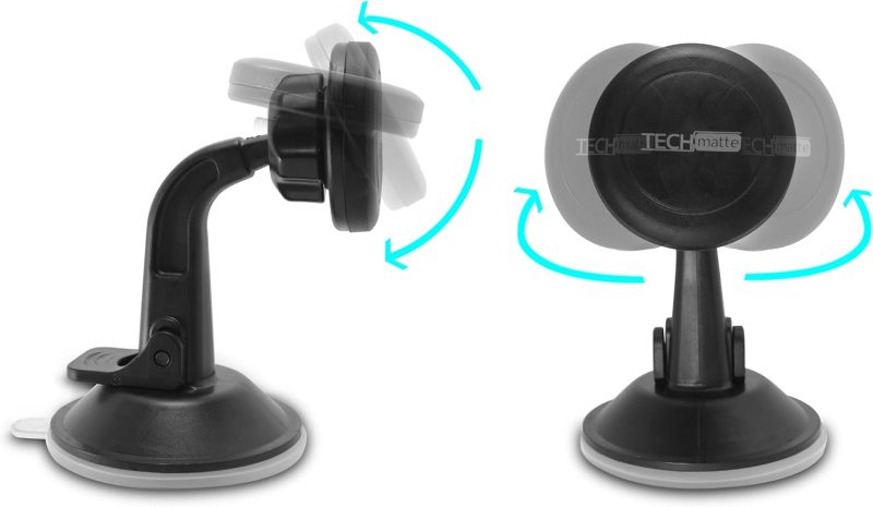 Techmatte Car Phone Mount Magnetic-Dashboard Mounted Car Phone Holder-Universal Smartphone Compatibility With Strong Magnetic Technology (Black) - Image 5