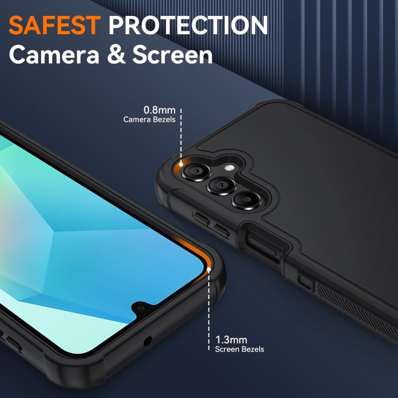 A16 Hybrid Protective Case for Galaxy A16 5G - Black/Black - Image 6