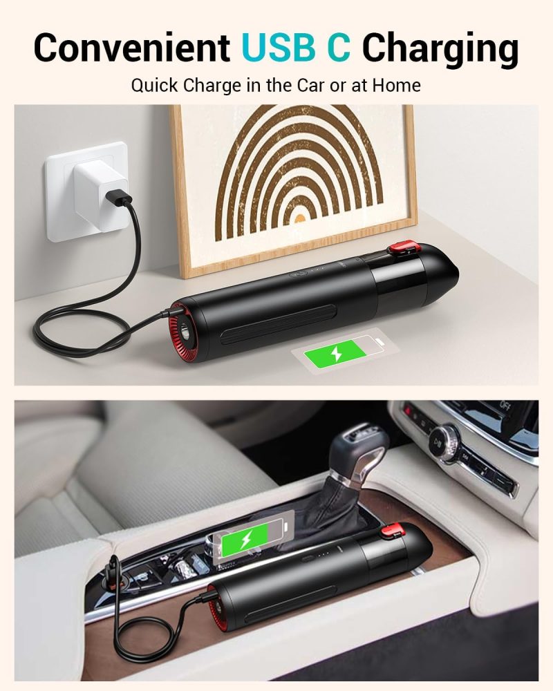 Cafele [Upgraded Mini Car Vacuum Cordless For Easy & Quick Cleaning With 2 Speed - Image 6