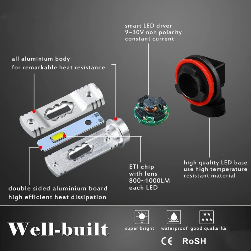 Alla Lighting 3800Lm H8 H11 Led Bulbs H16 - Image 4