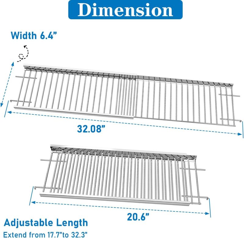 Uniflasy Universal Grill Warming Rack 20.6''- 32.08'' - Image 4