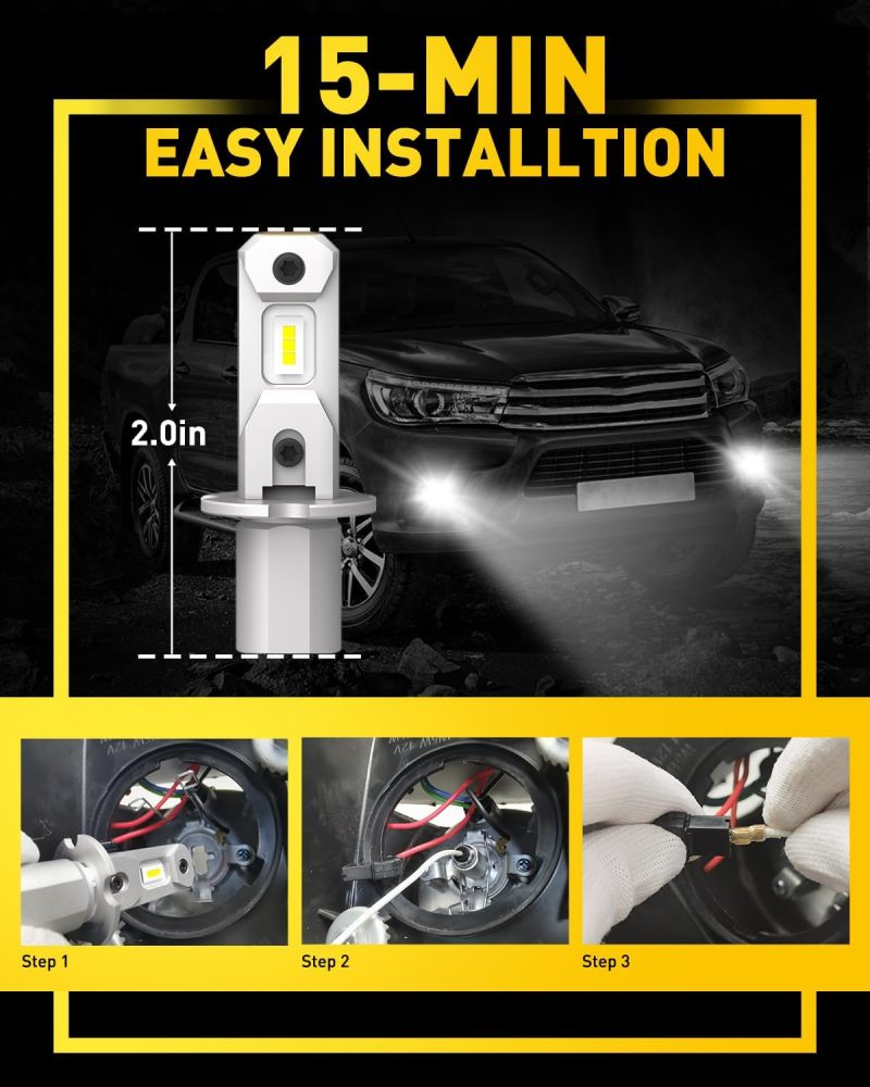 Auxito H3 Led Fog Light Bulbs 6500K White - Image 4