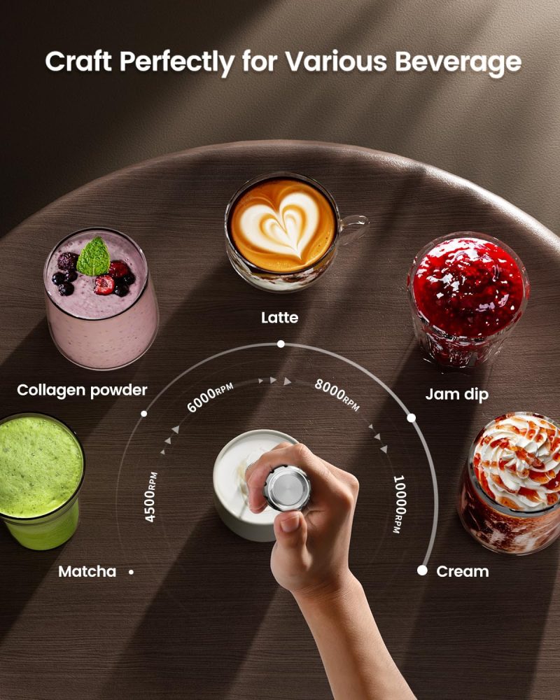 Maestri House Rechargeable Milk Frother With Stepless Speed Control - Image 4