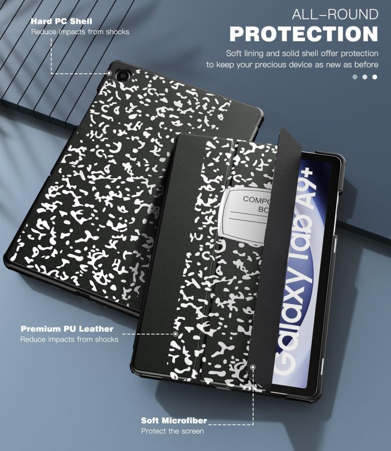 2023 TiMOVO Case for Samsung Galaxy Tab A9+/A9 Plus 11 Inch 2023 Slim Lightweight Stand Hard Back Shell Protective Cover for Galaxy Tab A9+ Tablet SM-X210/X216/X218 Auto Wake/Sleep Black Notebook - Image 6