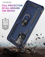 Dionsibei Military Grade Drop Impact for Samsung Galaxy A52 5G Case 360 Metal Rotating Ring Kickstand Holder Armor Heavy Duty Shockproof for Galaxy A52 5G/4G Phone Case Blue - Image 4