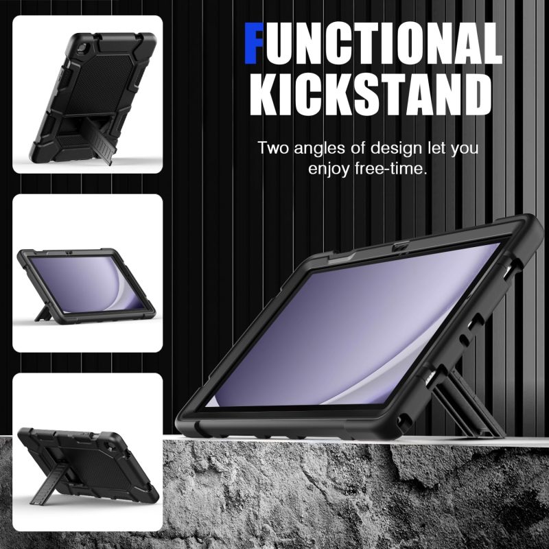2024 Case for Samsung Galaxy Tab A9+/A9 Plus 11” 2024 Model (SM-X210/X216/X218) Heavy Duty Shockproof Rugged High Impact Protective Case Black - Image 3