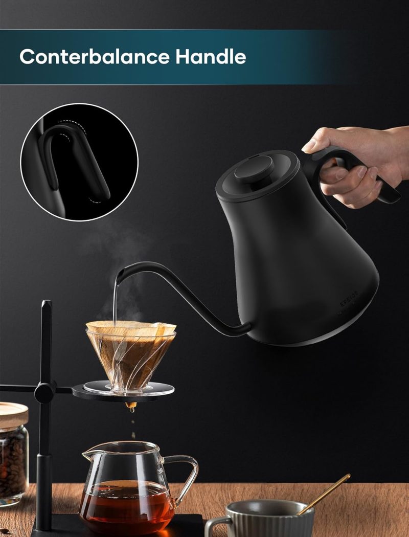 Gooseneck Electric Kettle With ±1℉ Temperature Control For Pour Over Coffee & Tea - Image 3