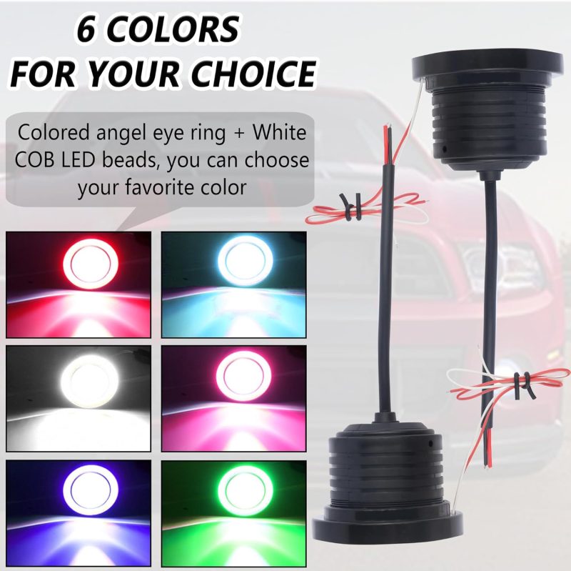 2Pcs Angel Eye Halo Fog Lights For Cars - Image 5