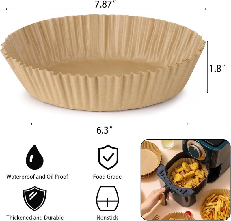 200Pcs Air Fryer Disposable Paper Liner - Image 3