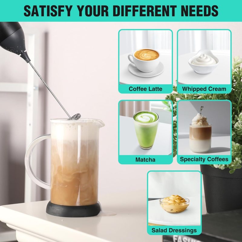Haushof Powerful Rechargeable Milk Frother Wand - Image 4