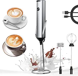Yarramate Rechargeable Milk Frother Wand Handheld With Stand