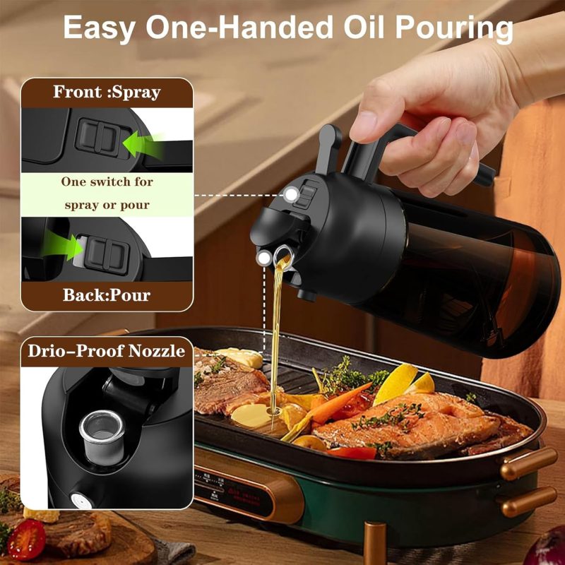 2-In-1 Glass Oil Dispenser & Sprayer - 16Oz/470Ml Leakproof Olive Oil Sprayer Bottle For Cooking - Image 2
