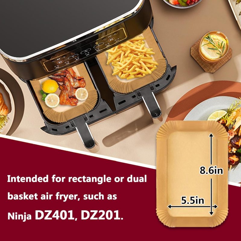 225Pcs Air Fryer Disposable Paper Liners For Ninja Dz201/Dz401/Dz550/Sl401 Dual Airfryer - Image 6
