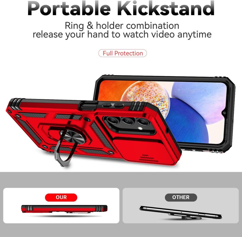 A15 Hybrid Protective Case for Galaxy A15 5G - Red - Image 2