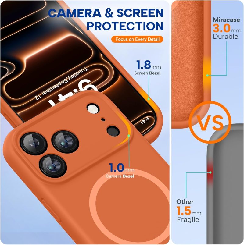 MIRACASE Magnetic for iPhone 17 Pro Max Case Compatible with MagSafe Integrated Silicone... - Image 3