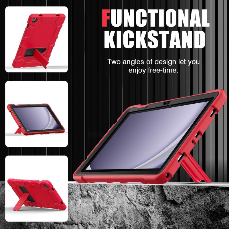 2024 Case for Samsung Galaxy Tab A9+/A9 Plus 11” 2024 Model (SM-X210/X216/X218) Heavy Duty Shockproof Rugged High Impact Protective Case Red - Image 3