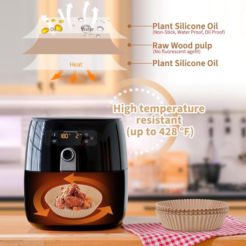 100Pcs Air Fryer Disposable Paper Liner - Image 2