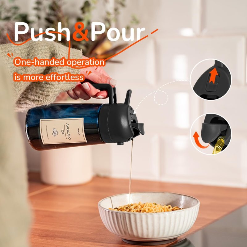 Trendplain 16Oz/470Ml Blue Glass Olive Oil Sprayer For Cooking - 2 In 1 Olive Oil Dispenser For Kitchen Gadgets - Image 5