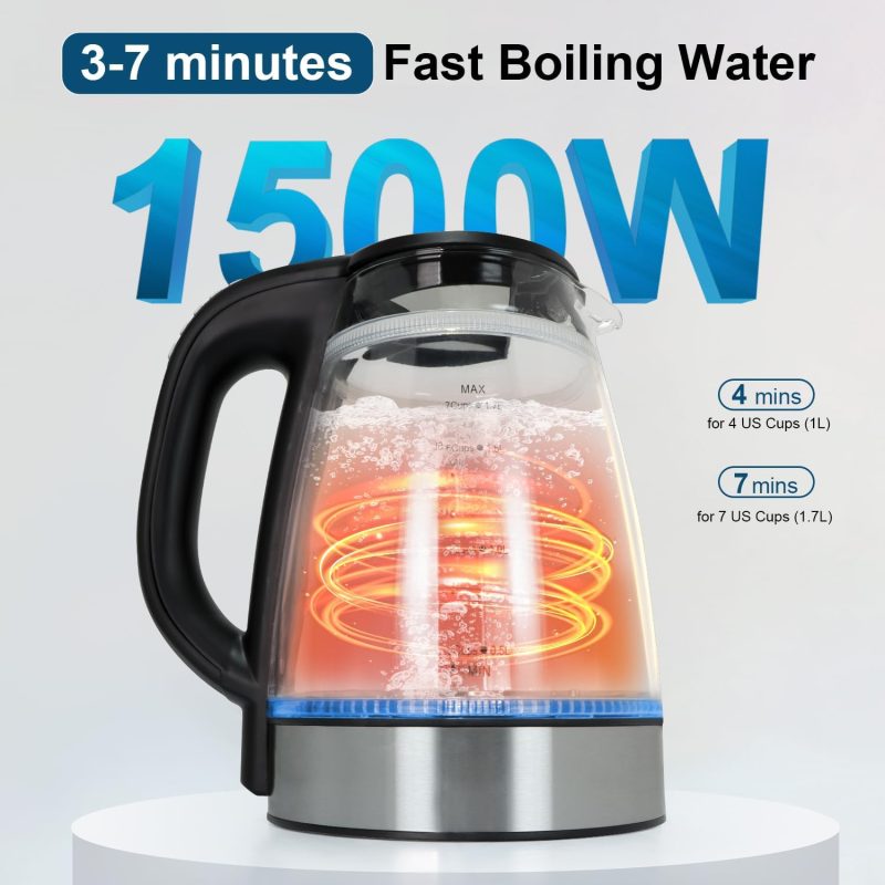 1500W Electric Kettle With Temperature Control - 6-Temp Presets For Tea/Coffee - Image 6