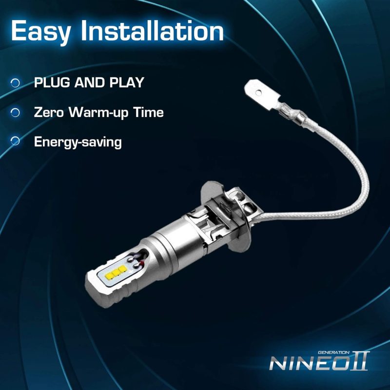 Nineo H3 Led Fog Light Bulbs - Csp Chips 6500K 800Lm Cool White Extremely Bright - Pack Of 2 - Image 6