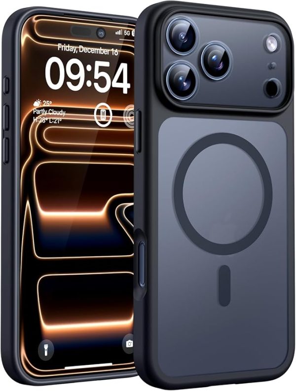 TOCOL for iPhone 17 Pro Max Case, Compatible with Magsafe, Full Camera Protection, Built-in Magnetic Ring, Translucent Matte Phone Case for iPhone 17 ProMax 6.9 inch (Black)